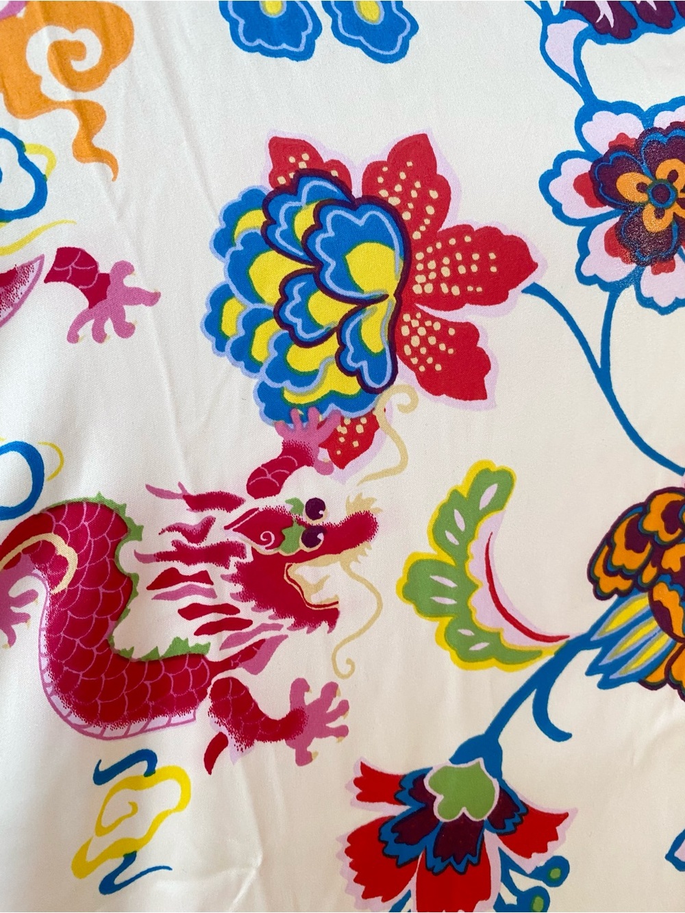 Natori Fleur Dragon Floral Robe with Tie Sash & Pockets - Picture 5 of 7